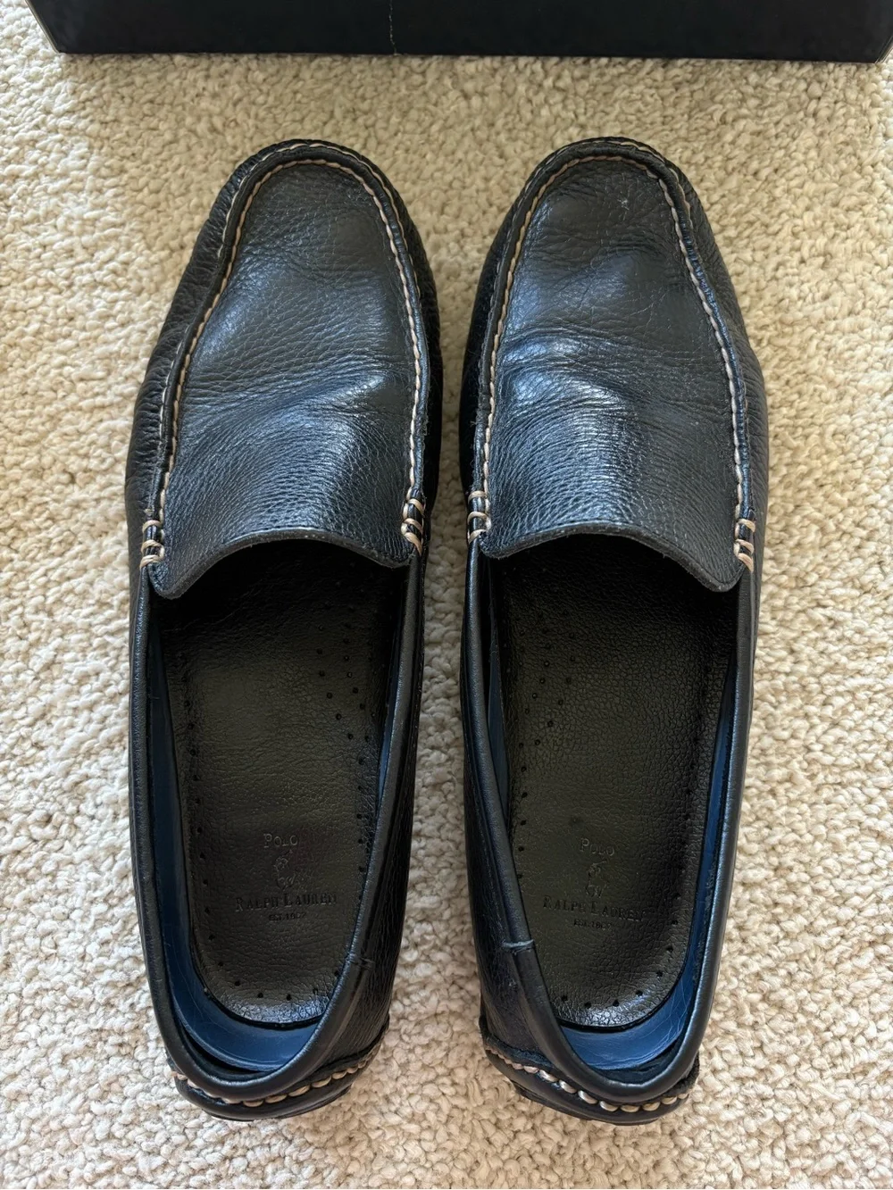 Polo by Ralph Lauren Men's Terence black grain leather loafers
